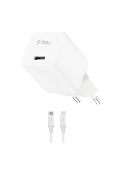 Ttec 2SCG30LB Smartcharger Gan 30W PD Seyahat Hızlı Şarj Aleti + USB-C - Lightning 150 CM Kablo