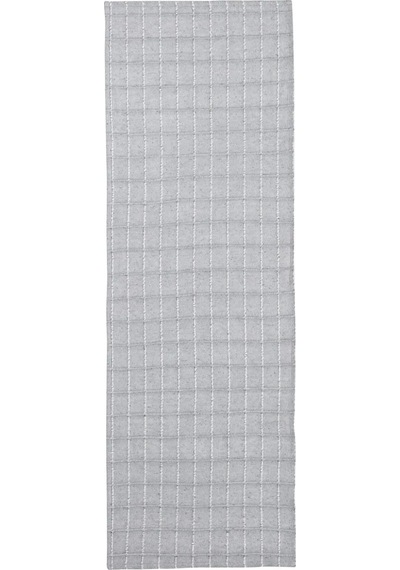 Gri Çizgi Nakışlı Runner 40x120 Cm