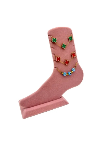 Ayak Mankeni Hal Hal Standı Süet Pembe Pembe