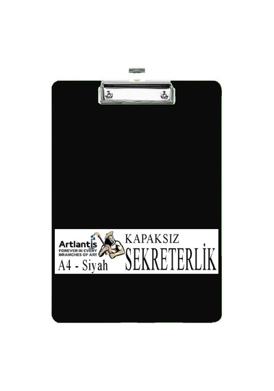 Sekreterlik Kapaksız A4 1 Adet Renkli A4 Kapaksız Sekreterlik Klipsli Metal Mekanizmalı 80 Yaprak Kapasiteli Siyah