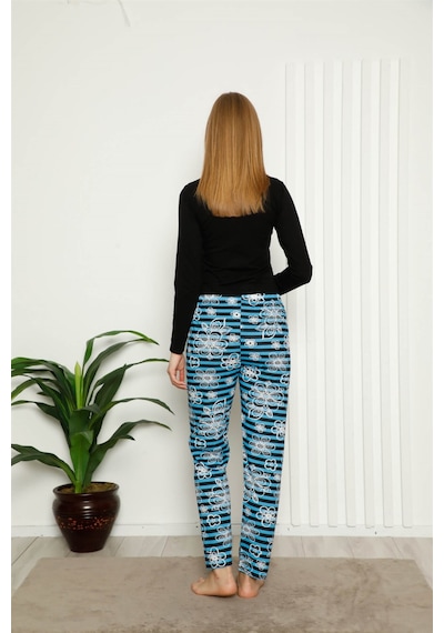 Akbeniz Kadın Pamuklu Alt Pijama 27389 - S Mavi