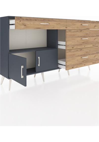 Arges Konsol Tek Raflı 4 Çekmeceli 2 Kapaklı 176x30x99 Antrasit-a Antrasit-antrasit/çam Arges Konsol Tek Raflı 4 Çekmeceli 2 Kapaklı 176x30x99 Antrasit-a Antrasit-antrasit/çam