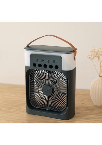 Usb Masaüstü Ultrasonik Hava Nemlendirici Fan 360 Gece Lambası - 3 Kademe Çok Renkli