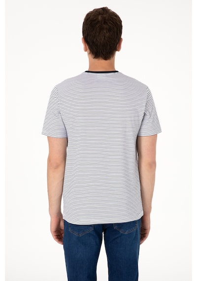 U.S. Polo Assn. Erkek Regular Fit Bisiklet Yaka Lacivert Çizgili Tişört 50306898-VR033