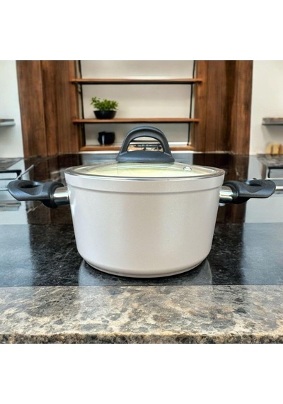 Peramari Hascevher Ezme Bio Granit 22 Cm Derin Tencere Krem Bej 22 Cm Çok Renkli