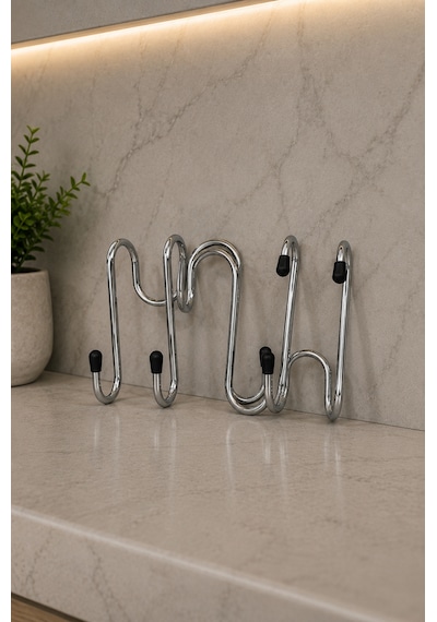 Teknor 3'lü Set Havlupan Askısı Pratik Havlu Askısı Beyaz 10x5 Cm Krom
