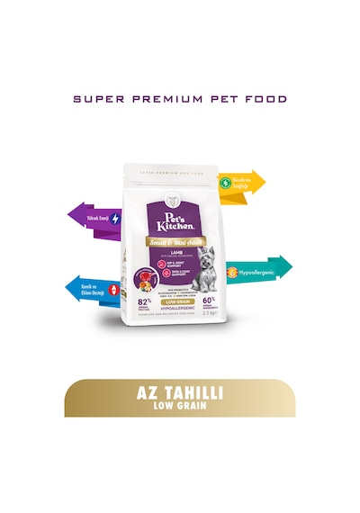 Pet's Kitchen Yetişkin Köpek Maması Küçük Irk Kuzu Etli 2,5 Kg