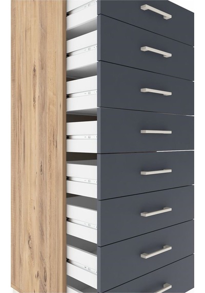 Hyperion Dolap Tek Raflı 8 Çekmeceli 60x44x182 Çam-antrasit Çam Hyperion Dolap Tek Raflı 8 Çekmeceli 60x44x182 Çam-antrasit Çam