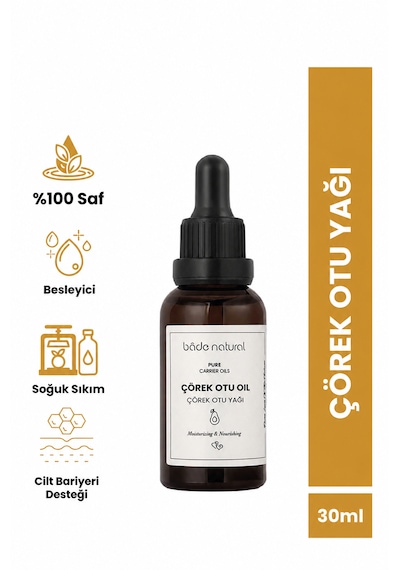 Bade Natural Çörek Otu Yağı Soğuk Sıkım %100 Saf 30 Ml