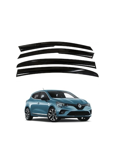 Mega Oto Market Sunpleks Siyah Krom Cam Rüzgarlığı Renault Clio 5 2020-2024 İle Uyumlu