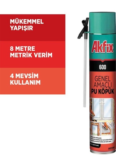 Akfix 600 Genel Amaçlı Pu Köpük 750ML / 600G