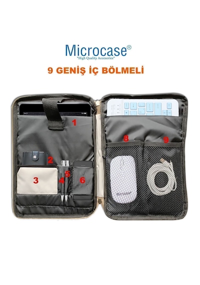 Microcase Honor Pad X8b 11 İnch İle Uyumlu Omuz Askılı El Tutacaklı Universal Sleeve Taşıma Çantası Al4346 Pembe Mavi Krem Çanta