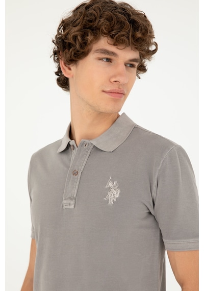 U.S. Polo Assn. Erkek Slim Fit Polo Yaka Koyu Gri Basic Tişört 50294207-VR080 U.S. Polo Assn. Erkek Slim Fit Polo Yaka Koyu Gri Basic Tişört 50294207-VR080