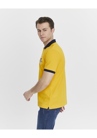 AR-MA Arma Erkek Likralı Pike Polo Yaka Tişört Y27374308801 Sarı