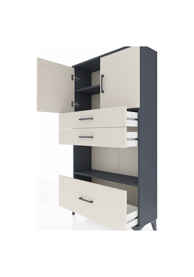 Arges Dolap 3 Raflı 3 Çekmeceli 2 Kapaklı 88x30x163 Antrasit-aytaşı Antrasit Arges Dolap 3 Raflı 3 Çekmeceli 2 Kapaklı 88x30x163 Antrasit-aytaşı Antrasit