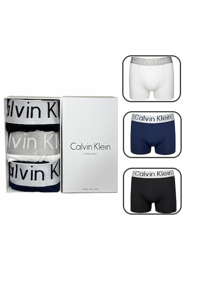 Calvin Klein 3 Lü Boxer Set %100 Organik Pamuk Lacivert - Siyah - Beyaz
