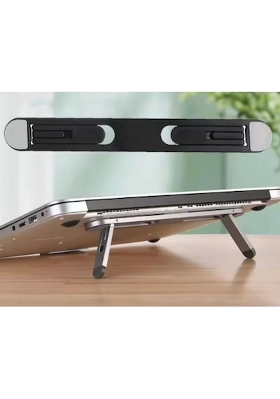 Zensaas41 2 Kademeli Katlanabilir Ve Yapışkanlı Laptop Standı Siyah Cm-438 Zensaa56