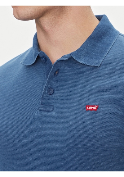 Levi's Erkek Mavi Düz Kesim Denim Polo T-shirt Housemark - 35883-0271 Mavi