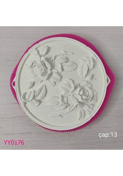 Yy0176 Yuvarlak Taban Üzerinde Güller Silikon Kalıp