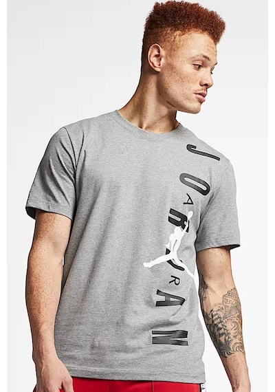 Nike Jordan Jumpman Vertical Air Stretch Crew Tee Erkek Logolu Tişört Gri Gri