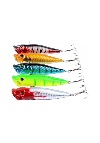 Teltree 9.5cm Su Yüzeyli Plastik Yem, 5 Renkli Dalga Patlatıcı Luya Yemi, Dayanıklı Av Aletleri