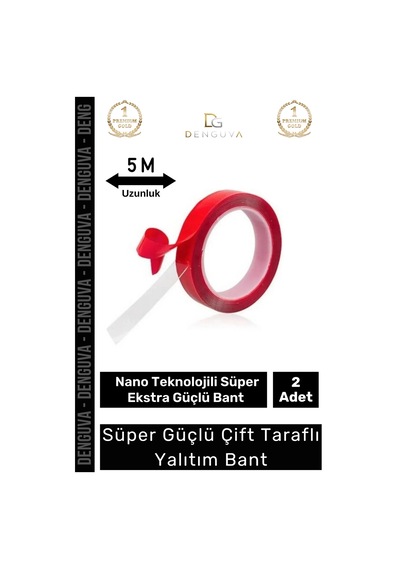 Ekstra Güçlü Çok Amaçlı Çift Taraflı Tamir Dış Mekan Montaj 5mt Silikon Şeffaf Bant 2 Adet