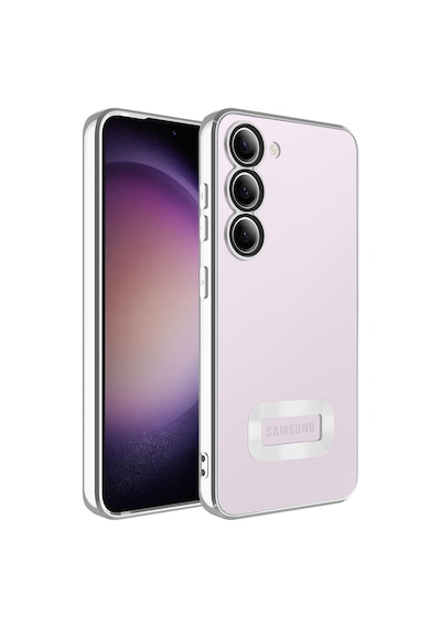 Galaxy S23 Plus Uyumlu Kamera Korumalı Logo Gösteren Zore Omega Kılıf-gümüş Gümüş