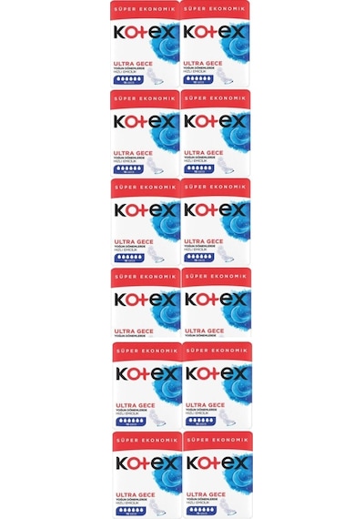 Kotex Ultra Hijyenik Ped Gece 16'Lı 12 Adet
