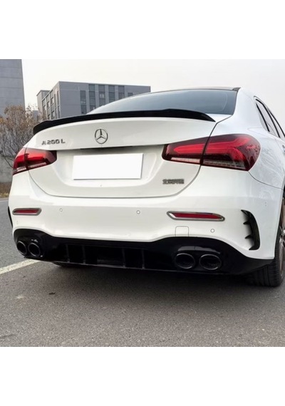 Mercedes A Serisi W177 Sedan A35 Amg Arka Difüzör 2019-2023 Arası Uyumlu Çift Çıkışlı