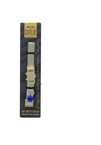 Cattie Güvenlik Tokalı Dokuma Kedi Boyun Tasması 1x15-25CM Haki