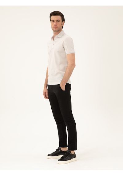 Cacharel Siyah Slim Fit Beli Bağcıklı Pantolon
