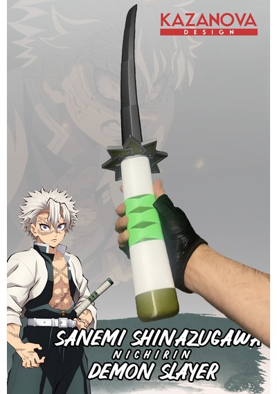 Kazanova Design Sanemi Shinazugawa Demonslayer Anime Katlanabilir Katana 98 Cm