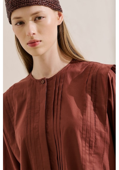 Manuka Fırfır Detaylı Dökümlü Tunik Bordo Ss26tnk00006-1030 No