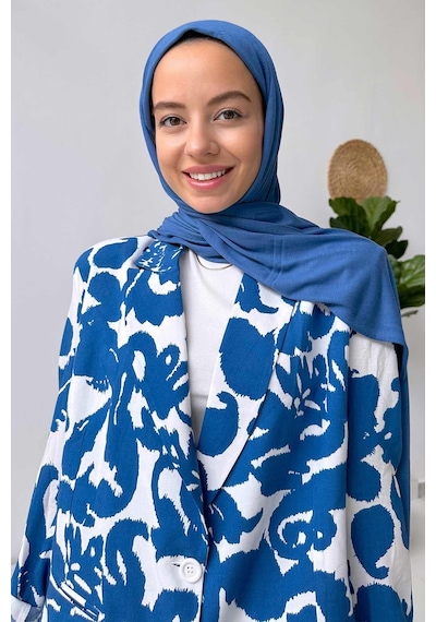 Ka Hijab Penye Şal - İndigo Mavi