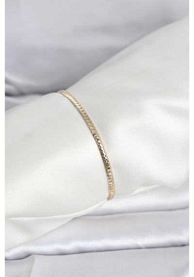 Ceylan Adam Cm 14k Gold Renk Yassı Zincir Model Kadın Bileklik Çok Renkli