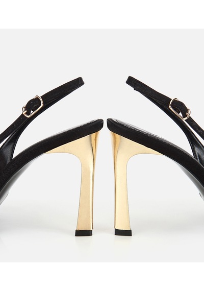 Hotiç Kadın Siyah Gold Detaylı Arkası Açık Stiletto 01ayh320870a100 01ayh320870a100 Siyah