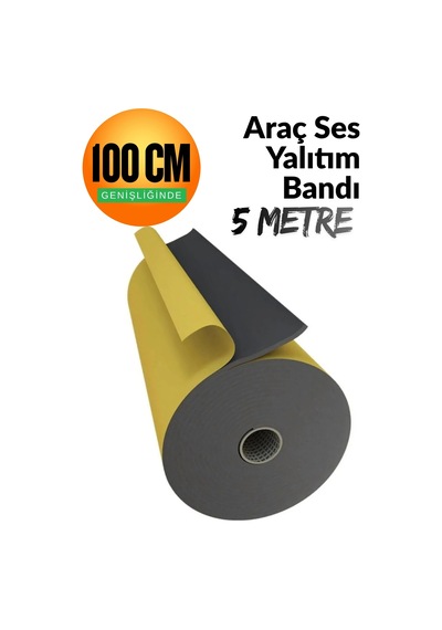 Yapışkanlı 10 Mm En:100 Cm X 5 Mt Araç Oto Motor Ses Isı Yalıtım Izolasyon Bandı Kauçuk Sünger