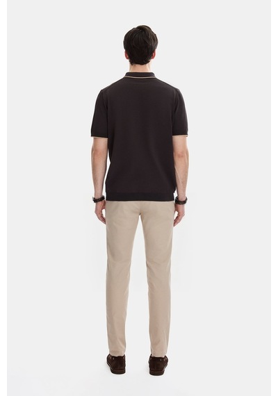 Back And Bond Kahverengi Regular Fit Fermuarlı Polo Yaka Triko Çok Renkli