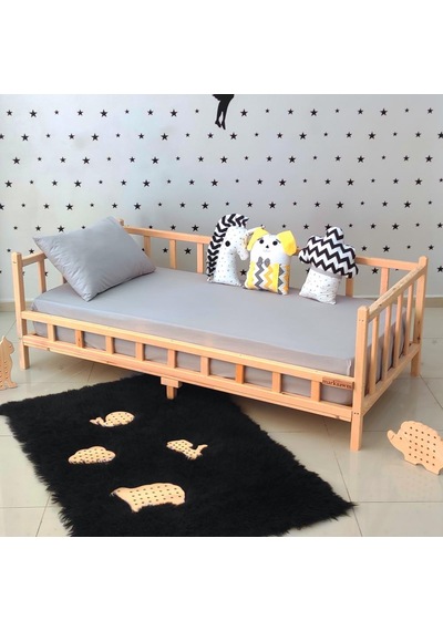 Markaawm Premium Montessori Yatak Doğal Çam Çocuk Ahşap Karyola Akçaağaç
