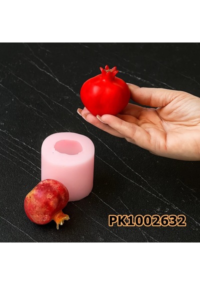 Pk1002732 - Silikon Kalıp Mum Kalıbı - Nar Orta Boy Renksiz