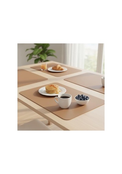 2 Adet Amerikan Servis 44x35 Cm Su Geçirmez Masa Altlığı Açık Bej