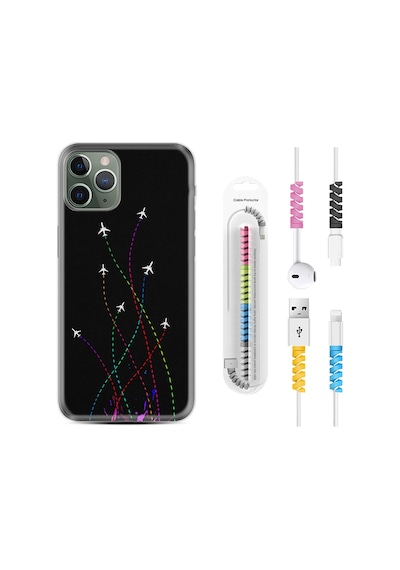 Apple Uyumlu iPhone 13 Pro Max Kılıf Kablo Koruyuculu Line Planet 1736
