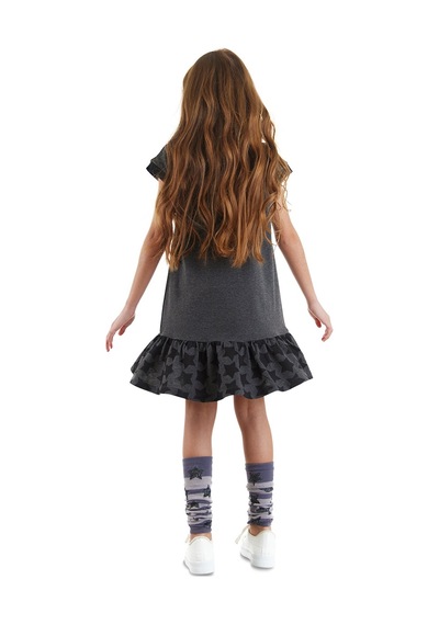 Denokids Mshb&g Yıldızlı Unicorn Kız Çocuk Elbise Çok Renkli