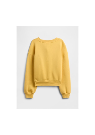 Gap Kız Çocuk Oversized Bisiklet Yaka Sweatshirt sarı