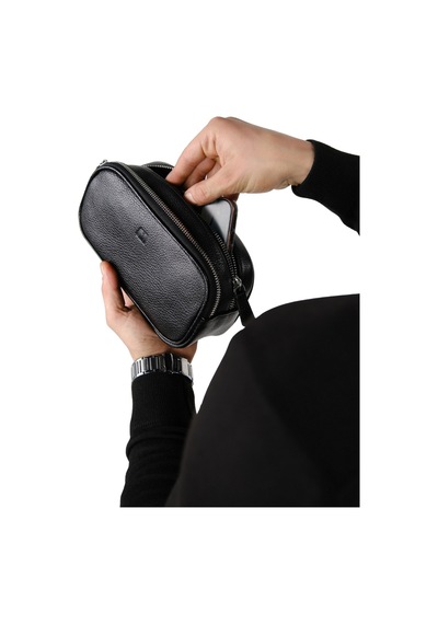 Mft Leather Hakiki Deri Unisex El Çantası Naina 1134 Flother Siyah