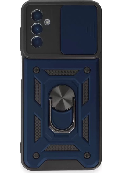 Newface Samsung Galaxy M14 5g Kılıf Pars Lens Yüzüklü Silikon - Lacivert