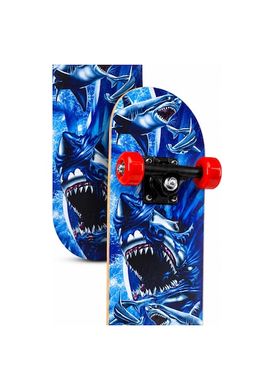 Büyük Boy Kaykay 80 Cm 8 Katmanlı Canlı Desenli Kemik Teker Kaymaz Skateboard 3108 Gri