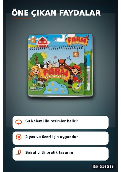 Sihirli Boyama Kitabı Çocuklar İçin Eğitici Hobi Ve Aktivite Oyuncağı Tekli Bx-316316