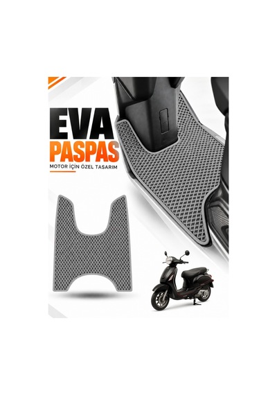 Kuba Brillant Uyumlu Eva Motosiklet Paspası Scooter Ayak Paspası Motora Özel Açık Gri