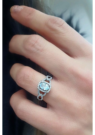 Sky Diamond Blue Aquamarin Taşlı 925ayar Gümüş Üzerine Beyaz Altın Kaplama Lüks Yüzük Altın - Gümüş Sky Diamond Blue Aquamarin Taşlı 925ayar Gümüş Üzerine Beyaz Altın Kaplama Lüks Yüzük Altın - Gümüş